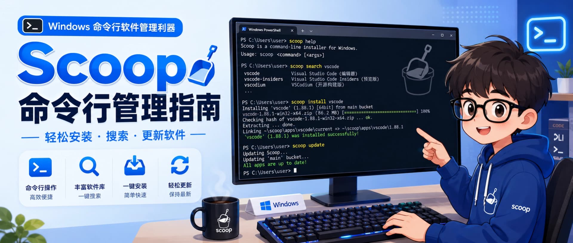 安装 Scoop,为 Windows 系统添加命令行包管理工具